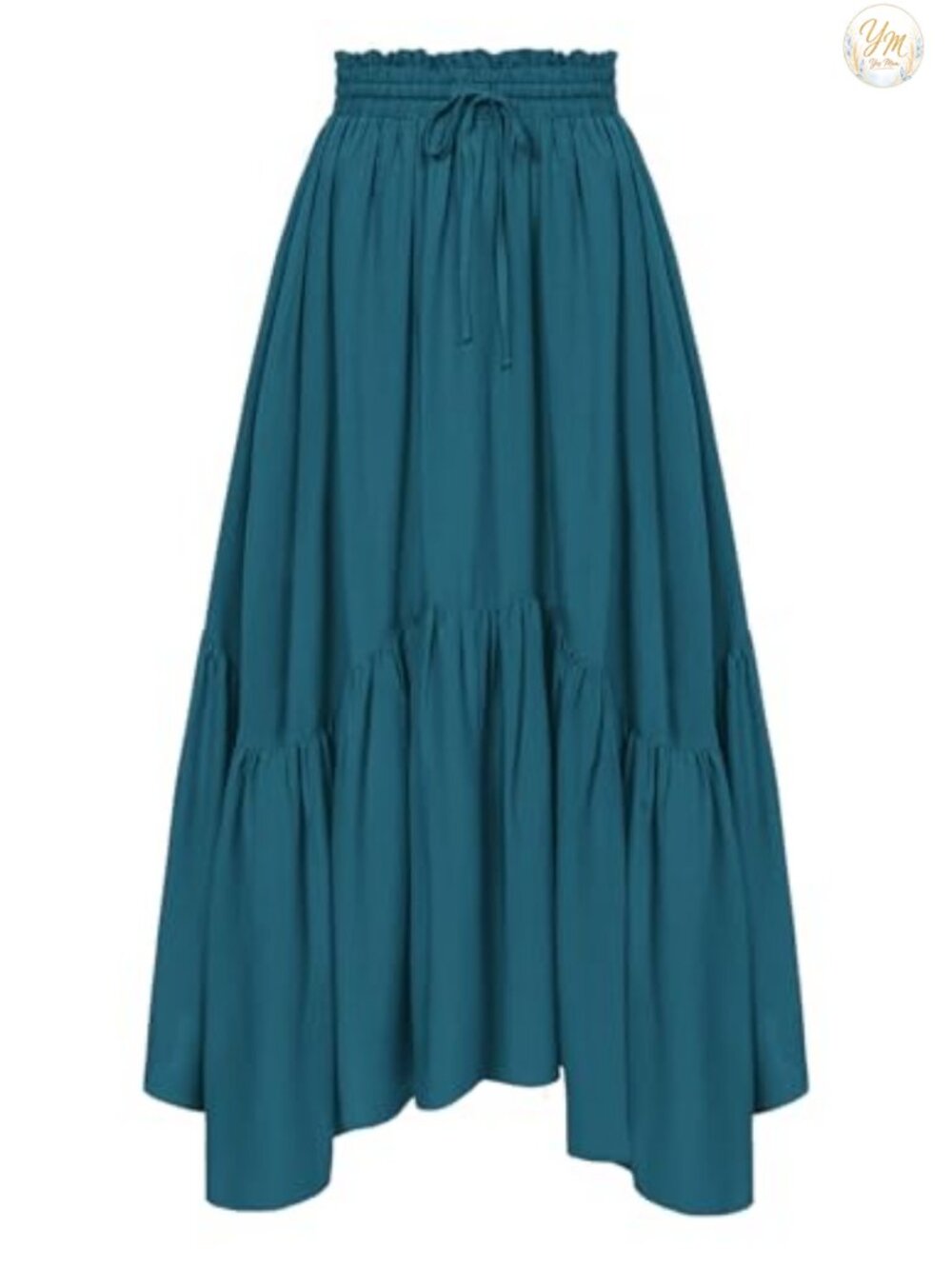 Womens Renaissance Maxi Skirt Flowy A-Line High Waist Pockets Rayon